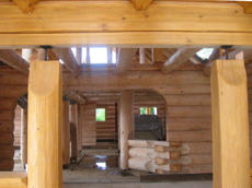 Custom interior log work.