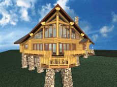 Slokana Log Homes- Vojnik Ranch front view.